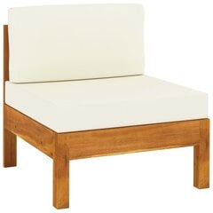 Vidējās dīvāna daļas ar krēmkrāsas spilveniem, 2 gab., brūnas cena un informācija | Dārza krēsli | 220.lv