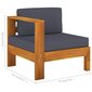 Dīvāna vidusdaļa ar 1 roku balstu un spilveniem, brūna цена и информация | Dārza krēsli | 220.lv