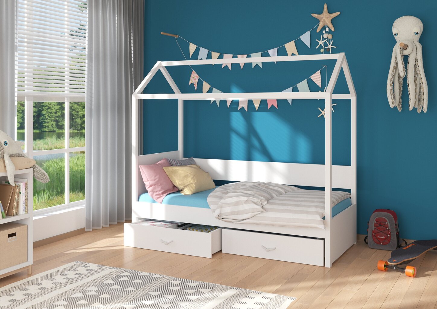 Gulta ADRK Furniture Otello 80x180 cm, balta cena un informācija | Bērnu gultas | 220.lv