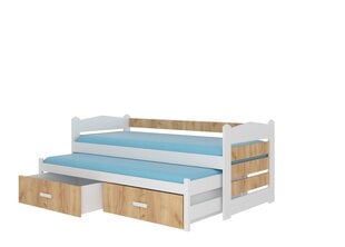 Кровать ADRK Furniture Tiarro, 80x180 см, коричневая/белая цена и информация | Детские кровати | 220.lv