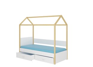 Кровать ADRK Furniture Otello 80x180 см, белая/светло-коричневая цена и информация | Детские кровати | 220.lv