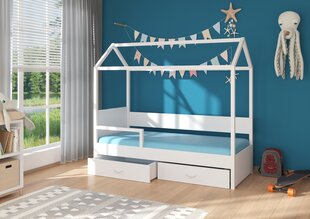 Gulta ADRK Furniture Otello 80x180 cm ar sānu aizsardzību, pelēka/balta cena un informācija | Bērnu gultas | 220.lv