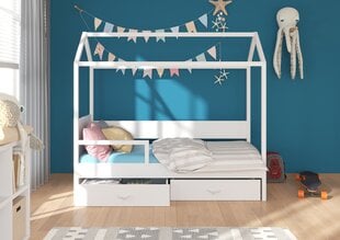 Кровать ADRK Furniture Otello 80x180 см с боковой защитой, серая/коричневая цена и информация | Детские кровати | 220.lv