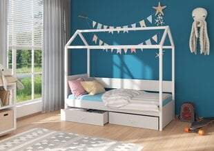 Кровать ADRK Furniture Otello 90x200 см, серая/белая цена и информация | Детские кровати | 220.lv