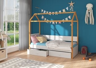 Кровать ADRK Furniture Otello, 90x200 см, серая/коричневая цена и информация | Детские кровати | 220.lv