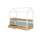 Кровать ADRK Furniture Otello 90x200 см с боковой защитой, коричневая/белая