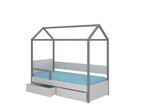 Кровать ADRK Furniture Otello 90x200 см с боковой защитой, серая