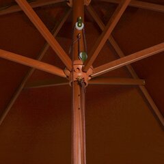 vidaXL āra saulessargs ar koka kātu, terakotas krāsā, 200x300 cm цена и информация | Зонты, маркизы, стойки | 220.lv