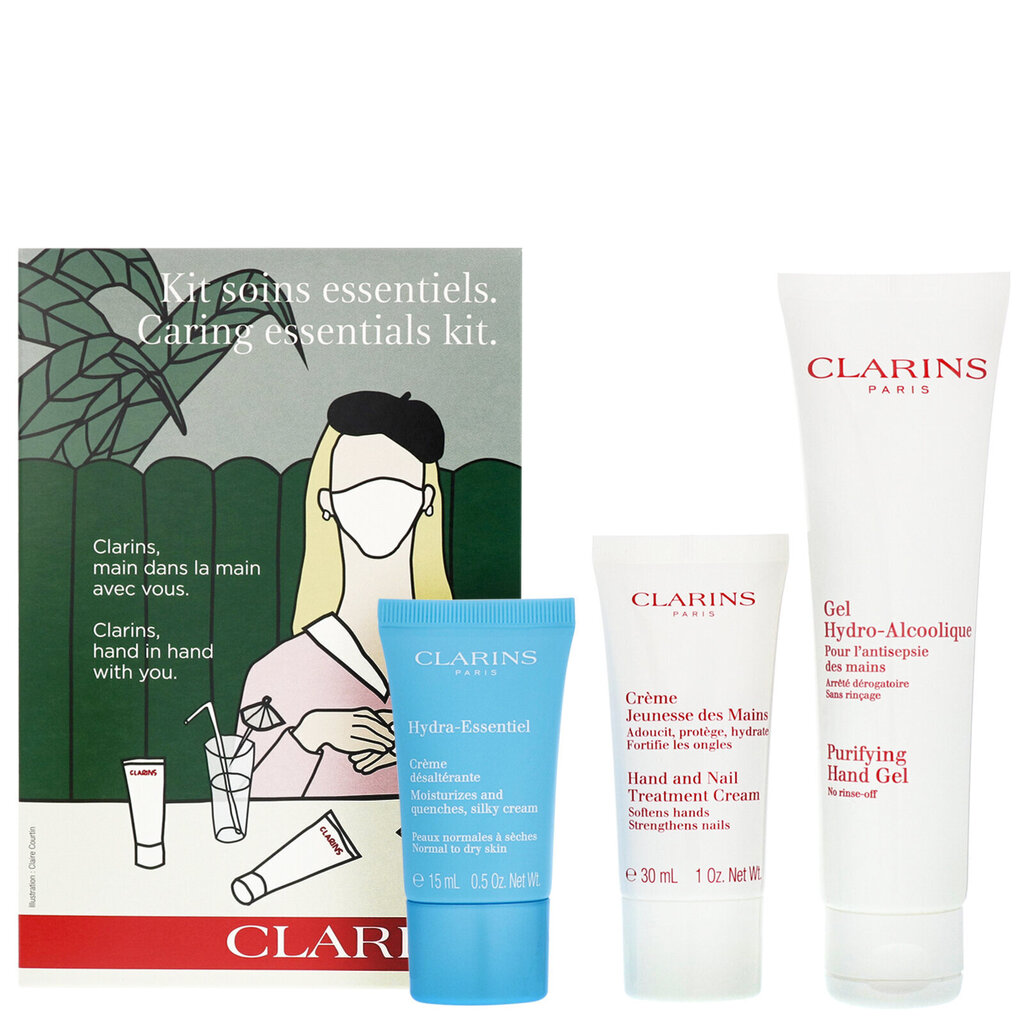 Sejas un roku kopšanas produktu komplekts Clarins Caring Essentials Kit цена и информация | Ķermeņa krēmi, losjoni | 220.lv