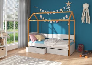 Gulta ADRK Furniture Otello 80x180 cm, pelēka/brūna cena un informācija | Bērnu gultas | 220.lv