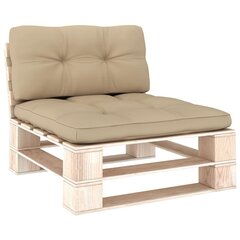 vidaXL matrači dīvāniem no paletēm, 2 gab., smilškrāsas cena un informācija | Krēslu paliktņi | 220.lv