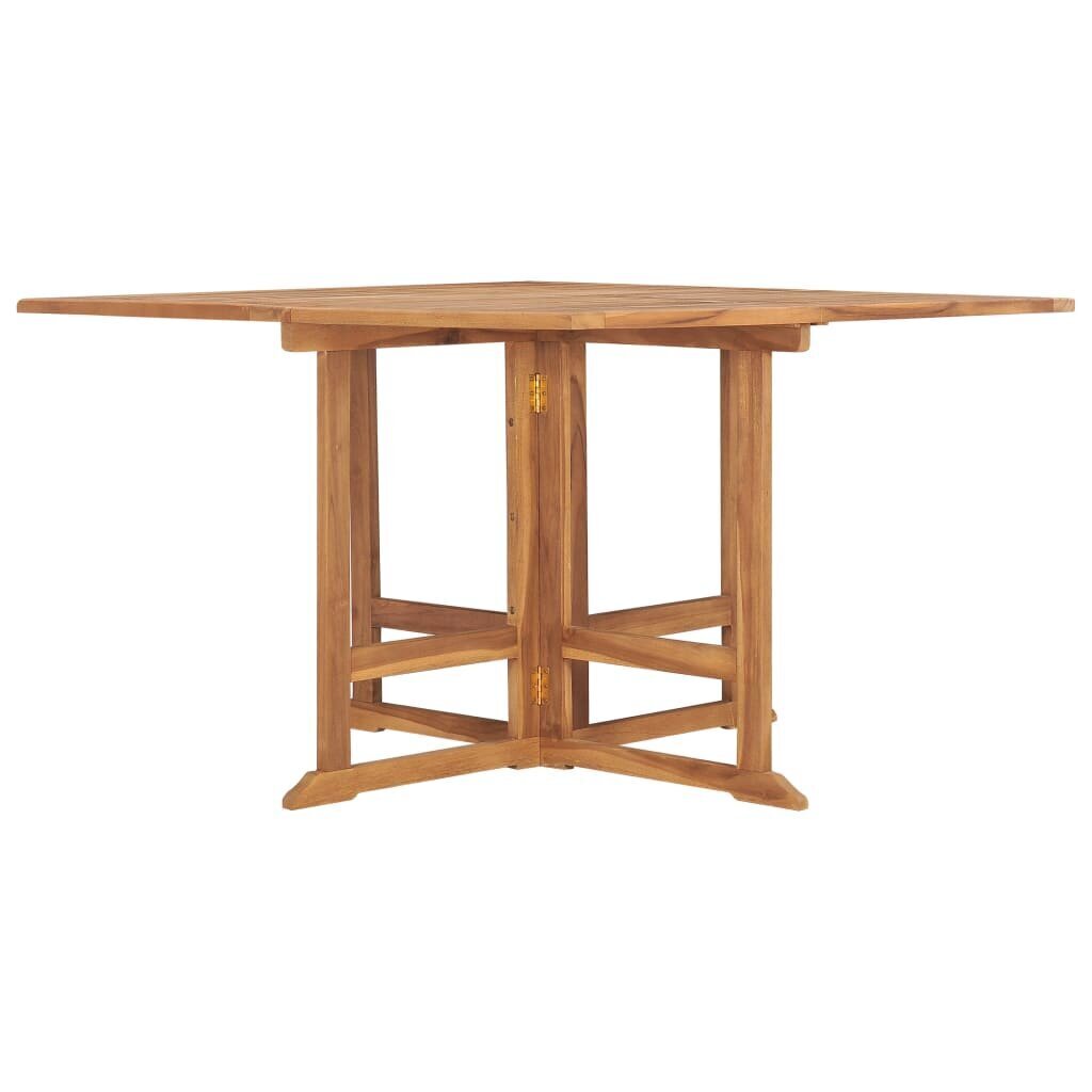 vidaXL saliekams dārza galds, 120x120x75 cm, masīvs tīkkoks cena un informācija | Dārza galdi | 220.lv