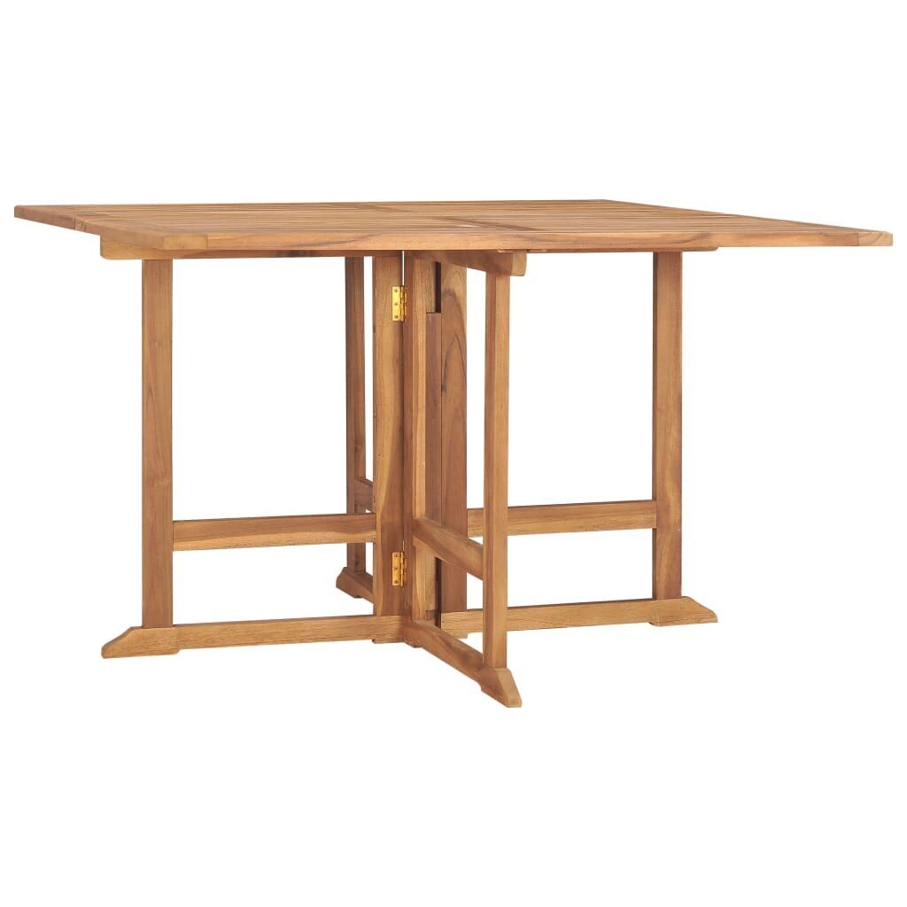 vidaXL saliekams dārza galds, 120x120x75 cm, masīvs tīkkoks cena un informācija | Dārza galdi | 220.lv