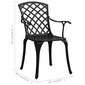 vidaXL dārza krēsli, 2 gab., melni, liets alumīnijs cena un informācija | Dārza krēsli | 220.lv
