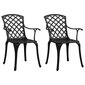 vidaXL dārza krēsli, 2 gab., melni, liets alumīnijs cena un informācija | Dārza krēsli | 220.lv