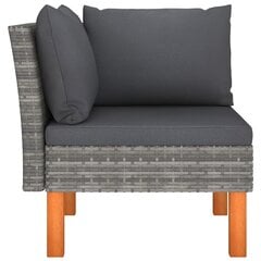 vidaXL stūra dīvāns, poliuretāns un masīvs eikalipts cena un informācija | Dārza krēsli | 220.lv