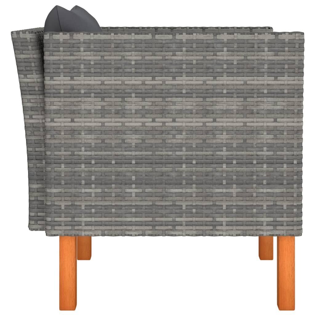 vidaXL dārza dīvāns, poliuretāns un masīvs eikalipts cena un informācija | Dārza krēsli | 220.lv