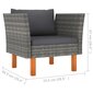 vidaXL dārza dīvāns, poliuretāns un masīvs eikalipts cena un informācija | Dārza krēsli | 220.lv