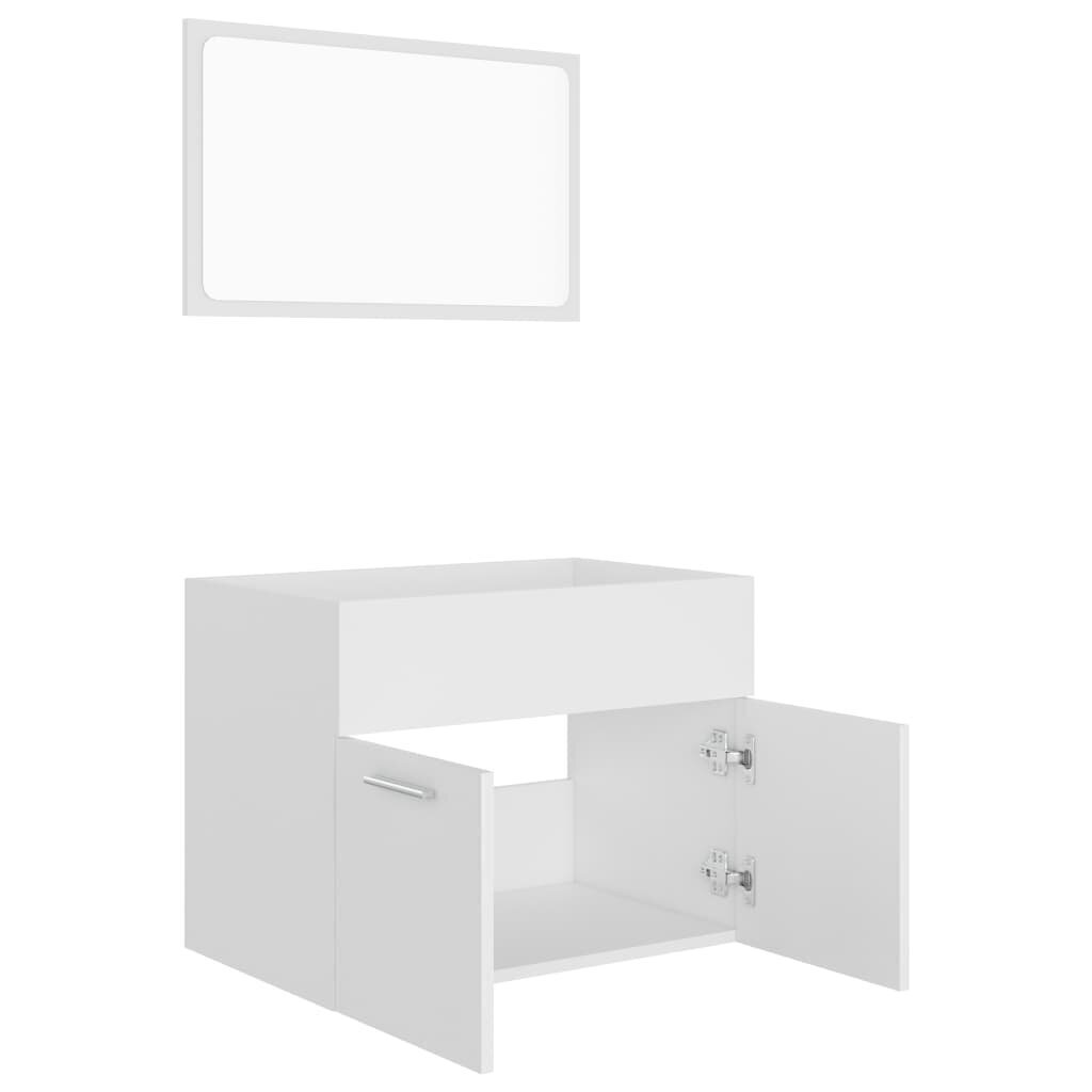 Vannas istabas mēbeļu komplekts, 2 daļas, balts cena un informācija | Vannas istabas mēbeļu komplekti | 220.lv