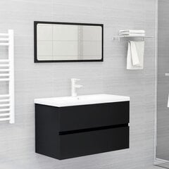 Vannas istabas mēbeļu komplekts, 2 daļas, melns цена и информация | Комплекты в ванную | 220.lv