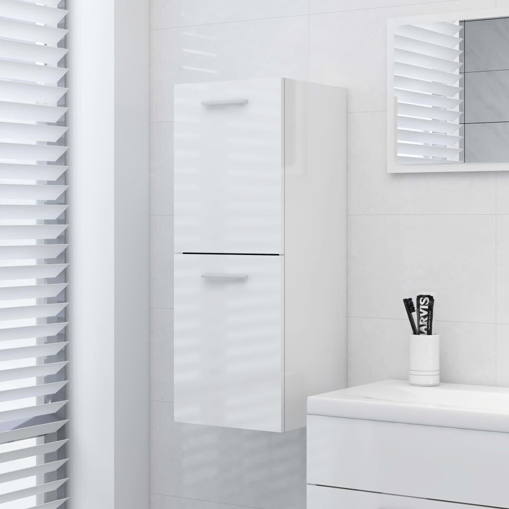 Vannas istabas skapis, 30x30x80 cm, balts cena un informācija | Vannas istabas skapīši | 220.lv