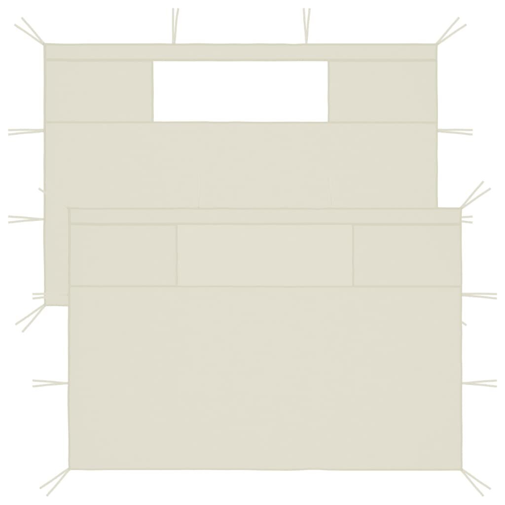 vidaXL nojumes sānu sienas ar logiem, 2 gab., krēmkrāsas (315306) cena un informācija | Dārza nojumes un lapenes | 220.lv