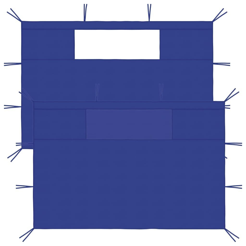 vidaXL nojumes sānu sienas ar logiem, 2 gab., zilas (315307) cena un informācija | Dārza nojumes un lapenes | 220.lv