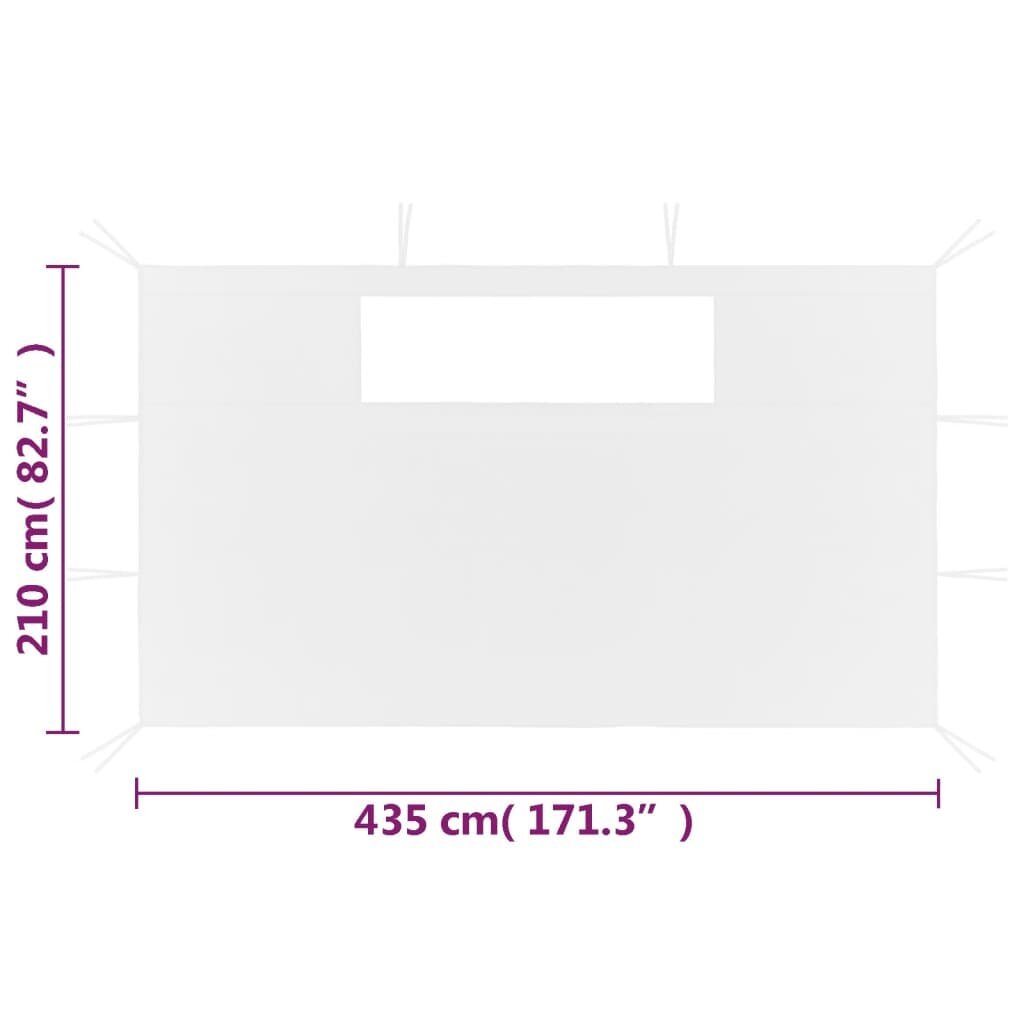vidaXL nojumes sānu sienas ar logiem, 2 gab., baltas (315309) cena un informācija | Dārza nojumes un lapenes | 220.lv