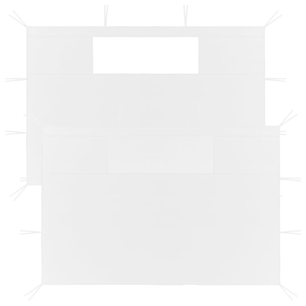 vidaXL nojumes sānu sienas ar logiem, 2 gab., baltas (315309) cena un informācija | Dārza nojumes un lapenes | 220.lv