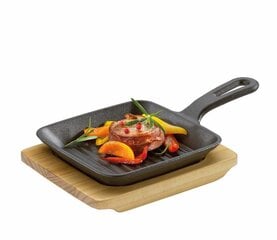 Küchenprofi сковорода-гриль с деревянной подставкой, 23 см цена и информация | Формы, посуда для выпечки | 220.lv
