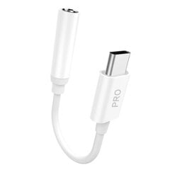 Adapteris Dudao Converter L16CPro USB C Type 3,5 mm, balts cena un informācija | Savienotājkabeļi | 220.lv