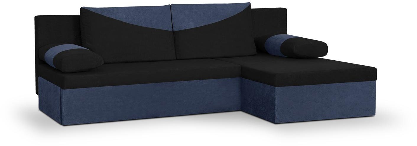 Universāls stūra dīvāns Bellezza Polo, melns/zils cena un informācija | Stūra dīvāni | 220.lv