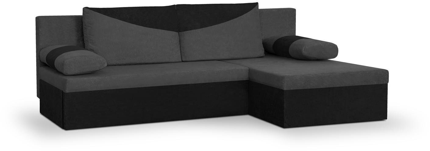 Universāls stūra dīvāns Bellezza Polo, pelēks/melns cena un informācija | Stūra dīvāni | 220.lv