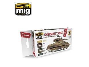 Набор акриловых красок AMMO MIG - Set Sherman Tanks Vol. 1 (WWII Commonwealth), 7169 цена и информация | Принадлежности для рисования, лепки | 220.lv