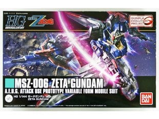 Пластиковая сборная модель Bandai - HGUC MSZ-006 Zeta Gundam, 1/144, 55611 цена и информация | Конструкторы и кубики | 220.lv