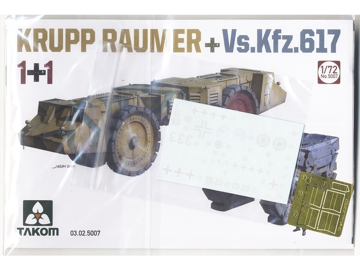 Takom - Krupp Räumer + Vs.Kfz. 617, 1/72, 5007 cena un informācija | Konstruktori | 220.lv