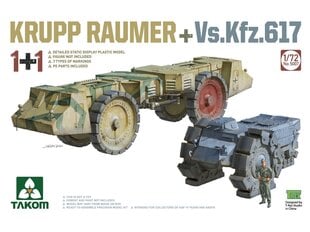 Takom - Krupp Räumer + Vs.Kfz. 617, 1/72, 5007 цена и информация | Конструкторы и кубики | 220.lv