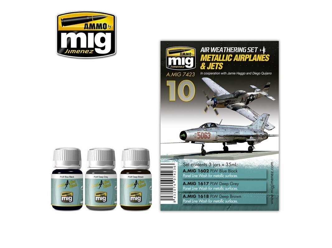 AMMO MIG - METALLIC AIRPLANES & JETS. AMIG7423 цена и информация | Modelēšanas un zīmēšanas piederumi | 220.lv