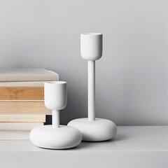 Iittala svečturis Nappula 183 mm +107 mm, balts cena un informācija | Sveces un svečturi | 220.lv