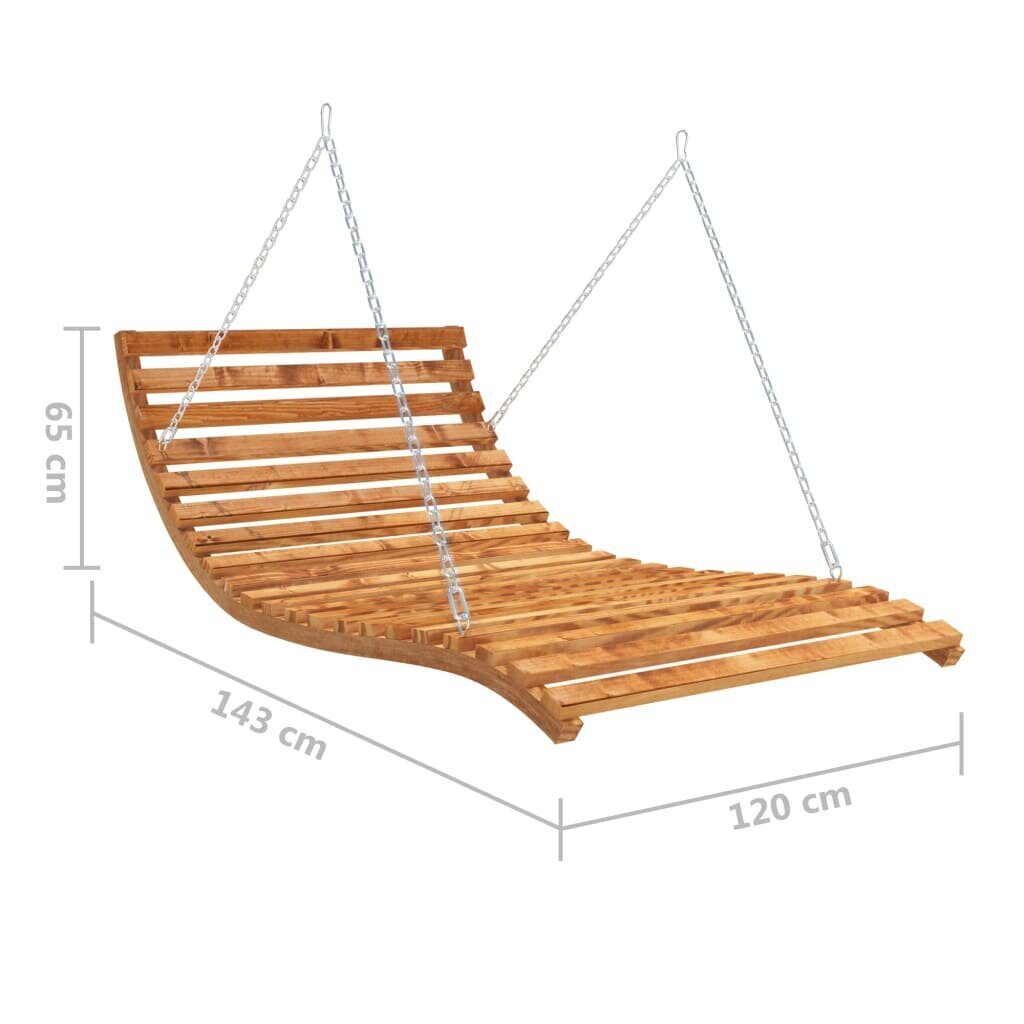 vidaXL šūpuļgulta, 143x120x65 cm, ar tīkkoka apdari pārklāta egle cena un informācija | Dārza šūpoles | 220.lv