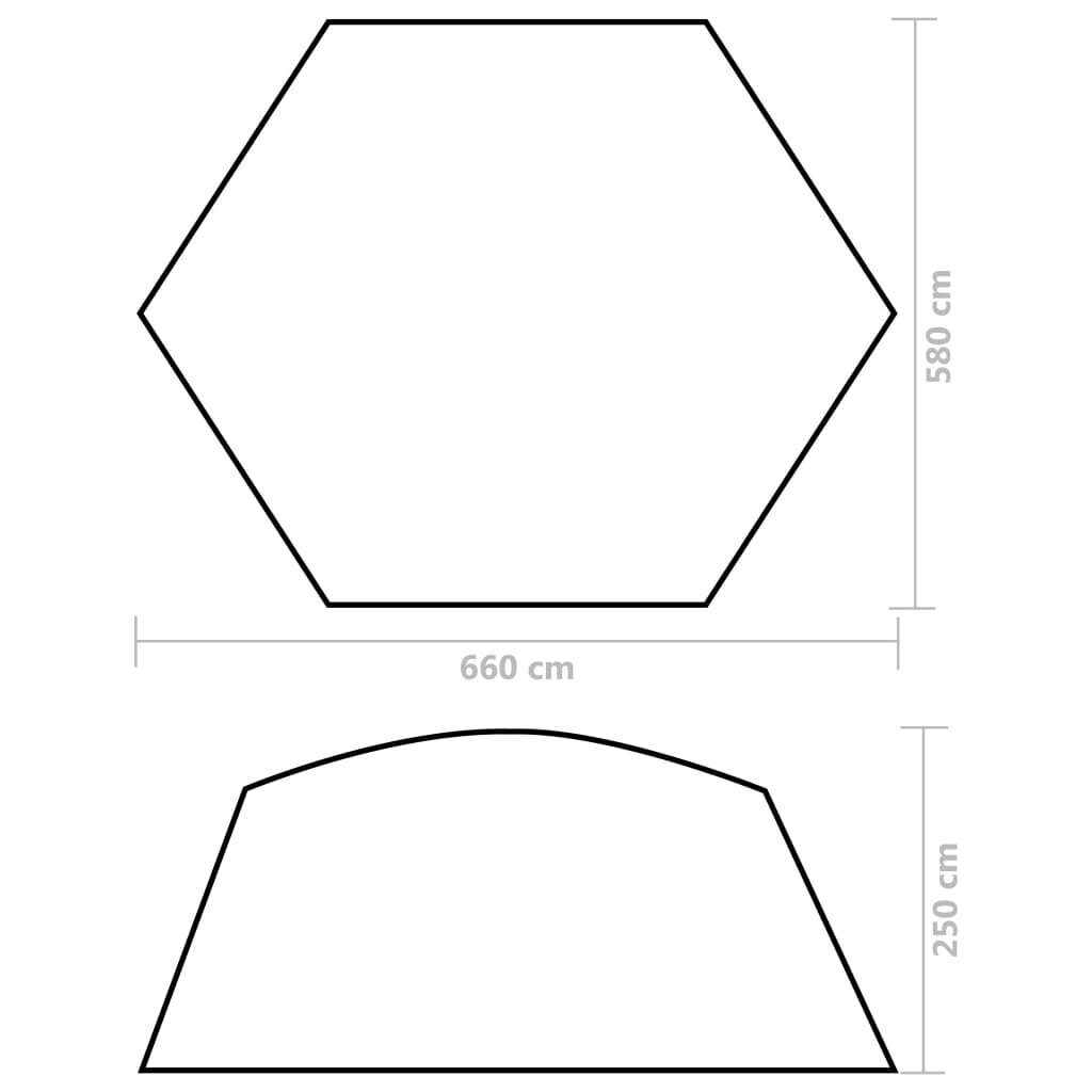 vidaXL - telts peldbaseinam, zaļā krāsā, 660x580x250cm, audums cena un informācija | Baseinu piederumi | 220.lv