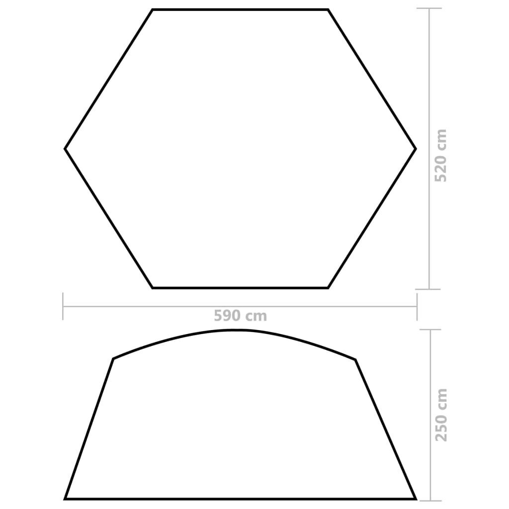 vidaXL - telts peldbaseinam, pelēkā krāsā, 590x520x250cm, audums cena un informācija | Baseinu piederumi | 220.lv