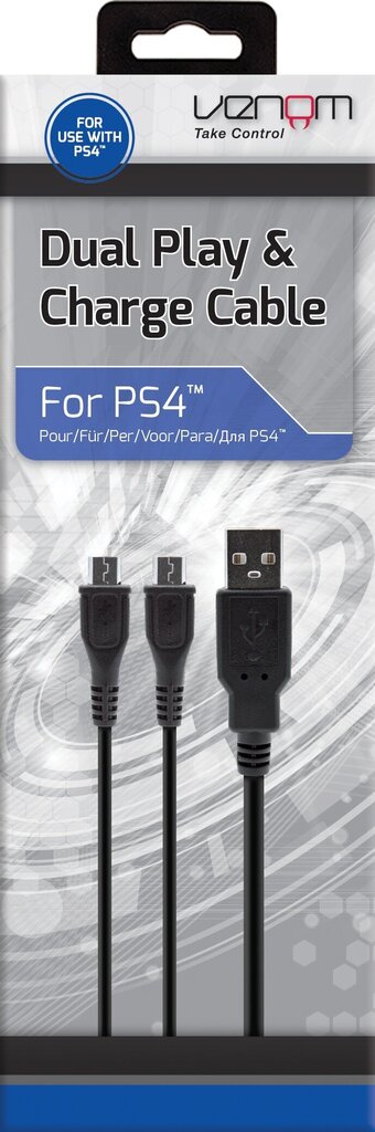 Venom Dual Charge and Play Cable (PS4) cena un informācija | Kabeļi un vadi | 220.lv