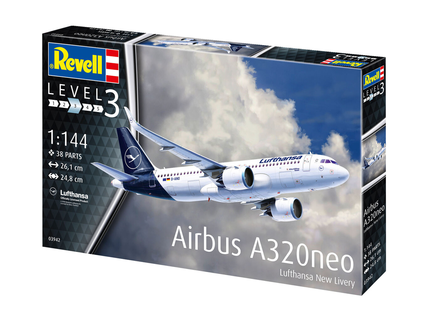 Revell - Airbus A320 Neo "Lufthansa", 1/144, 03942 cena un informācija | Konstruktori | 220.lv