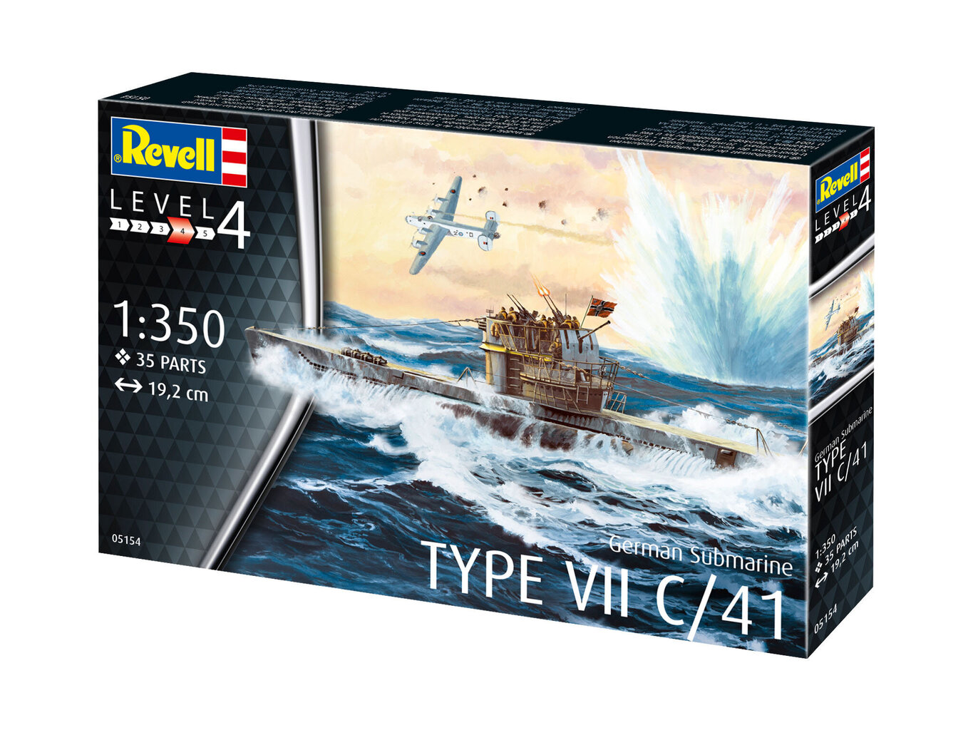 Modelis Revell - German Submarine Type VII C/41, 1/350, 05154 cena un informācija | Konstruktori | 220.lv