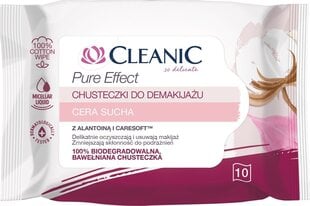 Влажные салфетки для макияжа Cleanic для сухой кожи, 10 шт. цена и информация | Средства для очищения лица | 220.lv