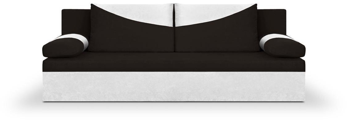 Trīsvietīgs dīvāns Bellezza Polo, brūns/balts цена и информация | Dīvāni | 220.lv