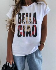Sieviešu balts T-krekls "Bella Ciao" PK4444-44032-XL цена и информация | Женские футболки | 220.lv