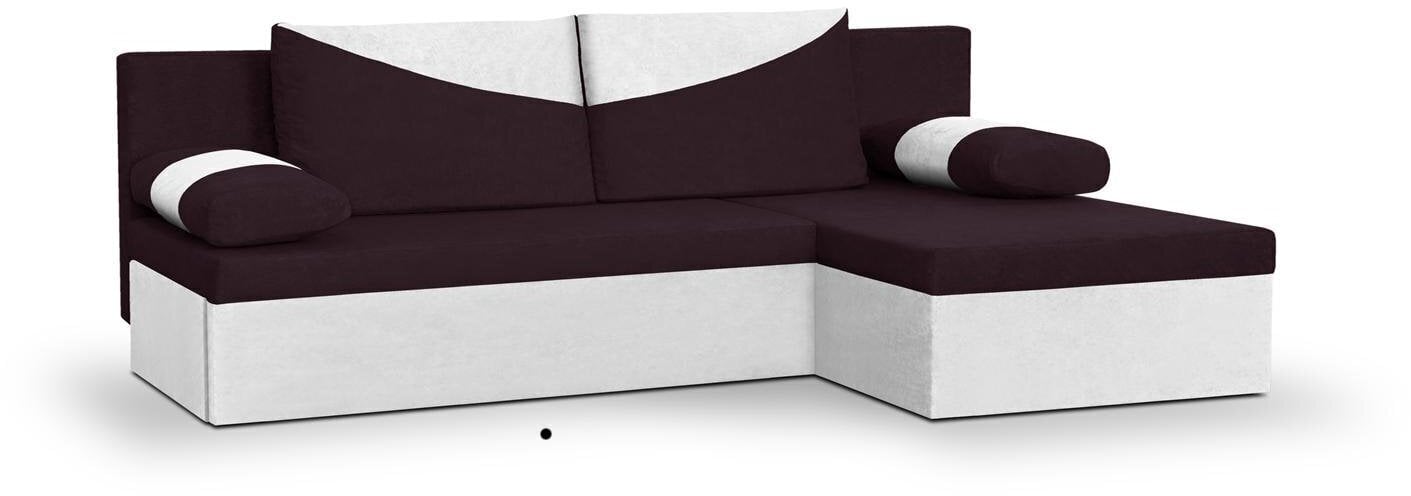 Universāls stūra dīvāns Bellezza Polo, violets/balts cena un informācija | Stūra dīvāni | 220.lv