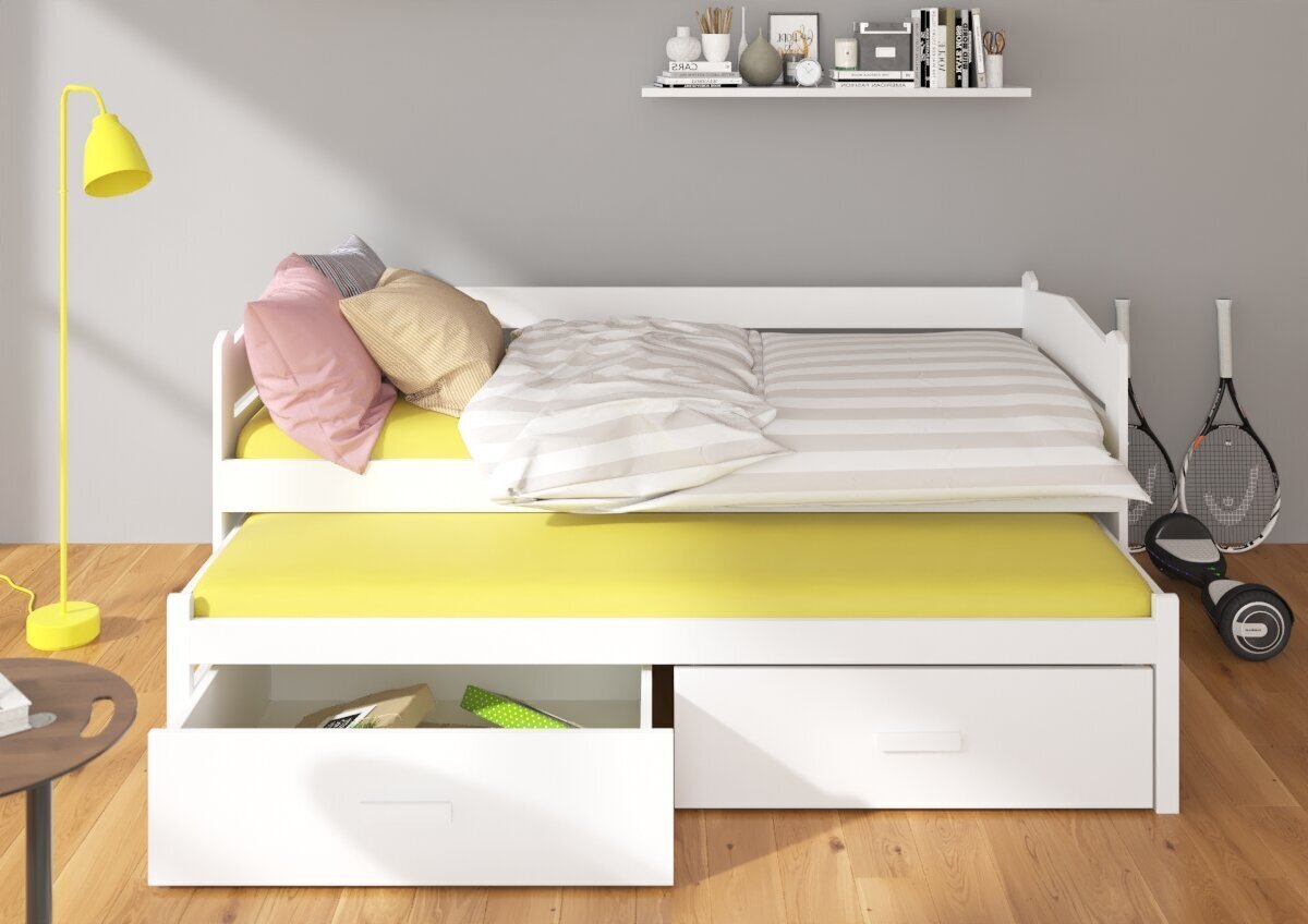 Bērnu gulta Adrk Furniture Tiarro 80x180 cm, rozā/balta cena un informācija | Bērnu gultas | 220.lv